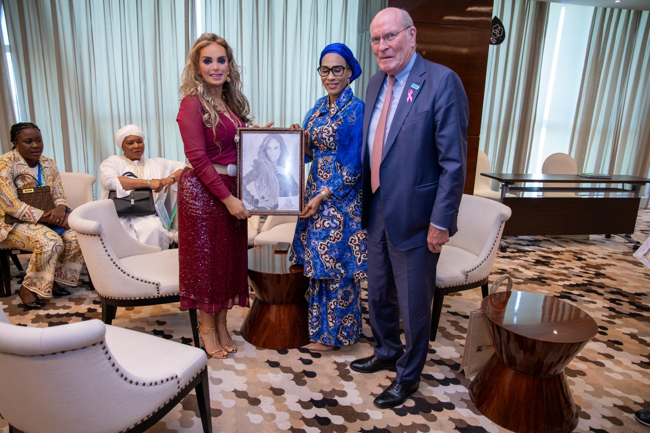 Senator, Dr. Rasha Kelej, CEO of Merck Foundation along with H.E. Mrs. FATOUMATTA BAH-BARROW, The First Lady of the Republic of The Gambia during the Strategy Meeting at the 11th Merck Foundation Africa Asia Luminary 2024
