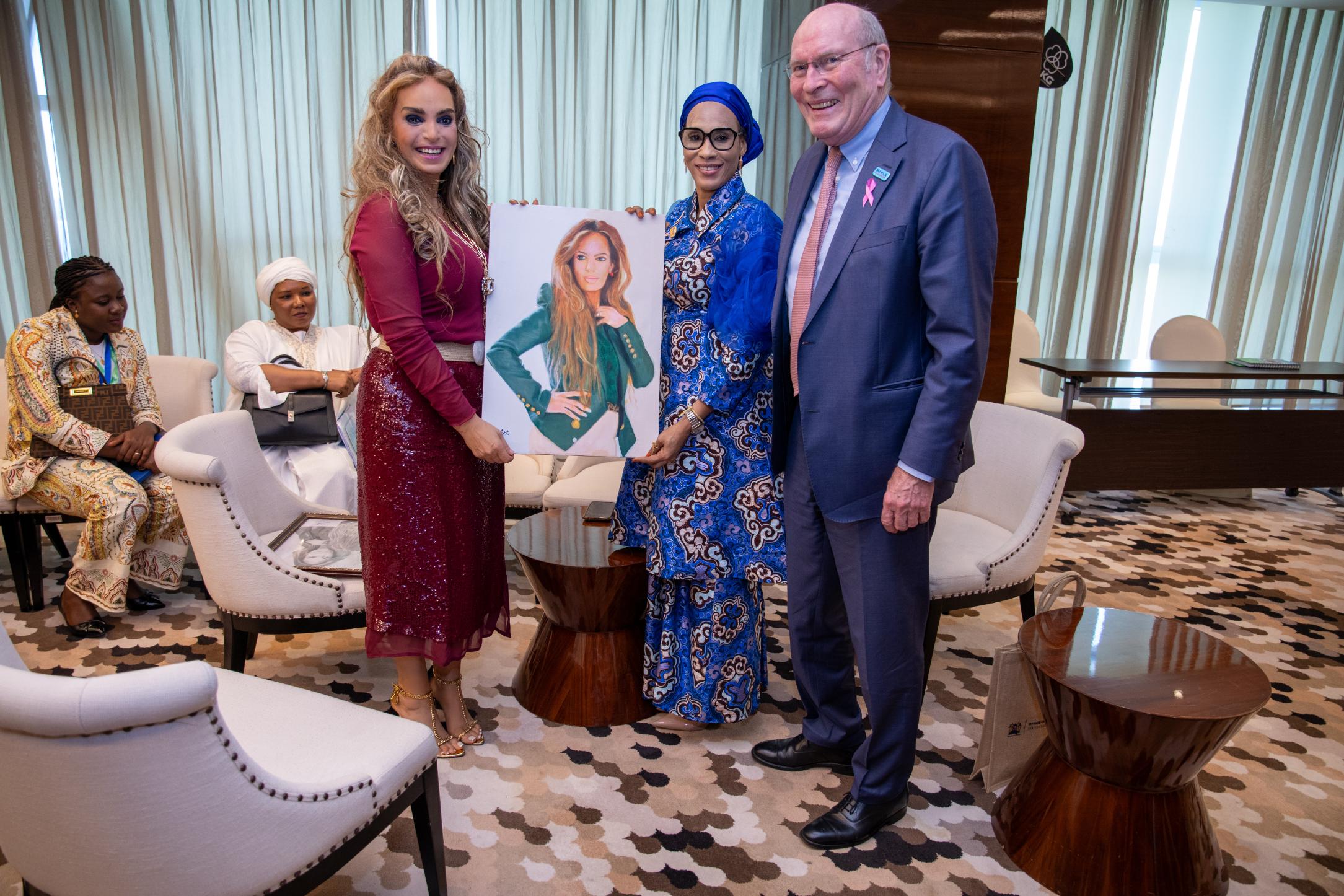 Senator, Dr. Rasha Kelej, CEO of Merck Foundation along with H.E. Mrs. FATOUMATTA BAH-BARROW, The First Lady of the Republic of The Gambia during the Strategy Meeting at the 11th Merck Foundation Africa Asia Luminary 2024
