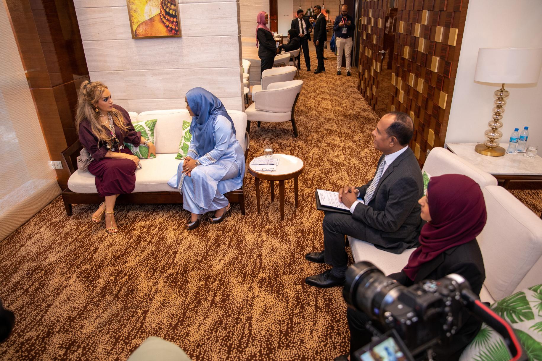 Senator, Dr. Rasha Kelej, CEO of Merck Foundation along with H.E. Mrs. SAJIDHA MOHAMED, The First Lady of the Republic of Maldives during the Strategy Meeting at the 11th Merck Foundation Africa Asia Luminary 2024