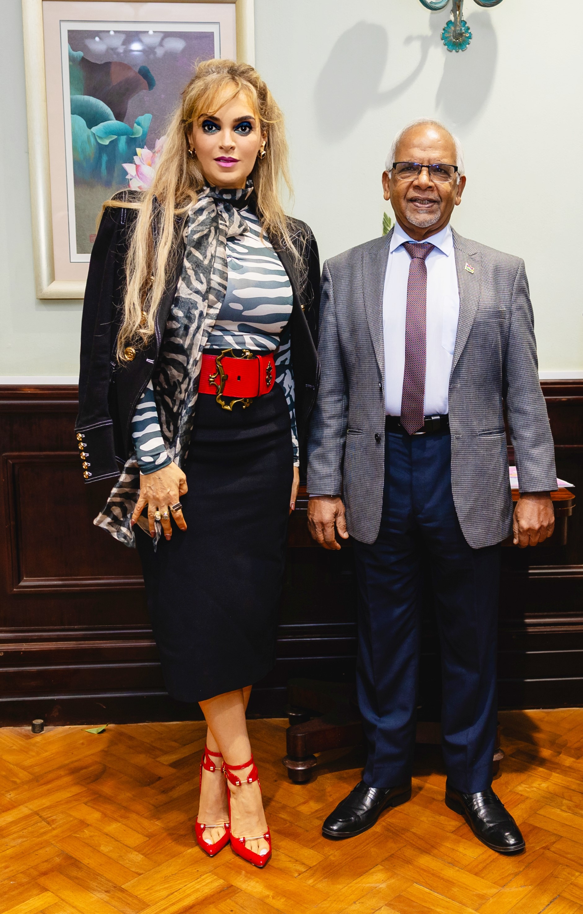 Senator, Dr. Rasha Kelej, CEO of Merck Foundation and HIS EXCELLENCY MR. DHARAMBEER GOKHOOL, The President of Republic of Mauritius
