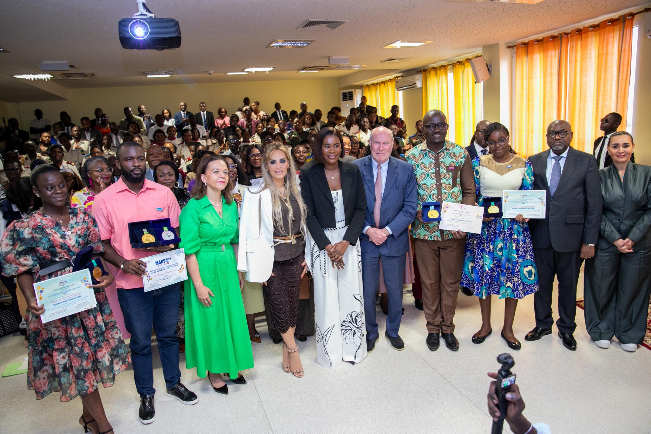 Prof. Dr. Frank Stangenberg-Haverkamp, Chairman of Merck Foundation Board of Trustees, and Senator, Dr. Rasha Kelej, CEO of Merck Foundation & President of Merck Foundation First Ladies Initiative and H.E. Madam ZITA OLIGUI NGUEMA, First Lady of the Gabon
