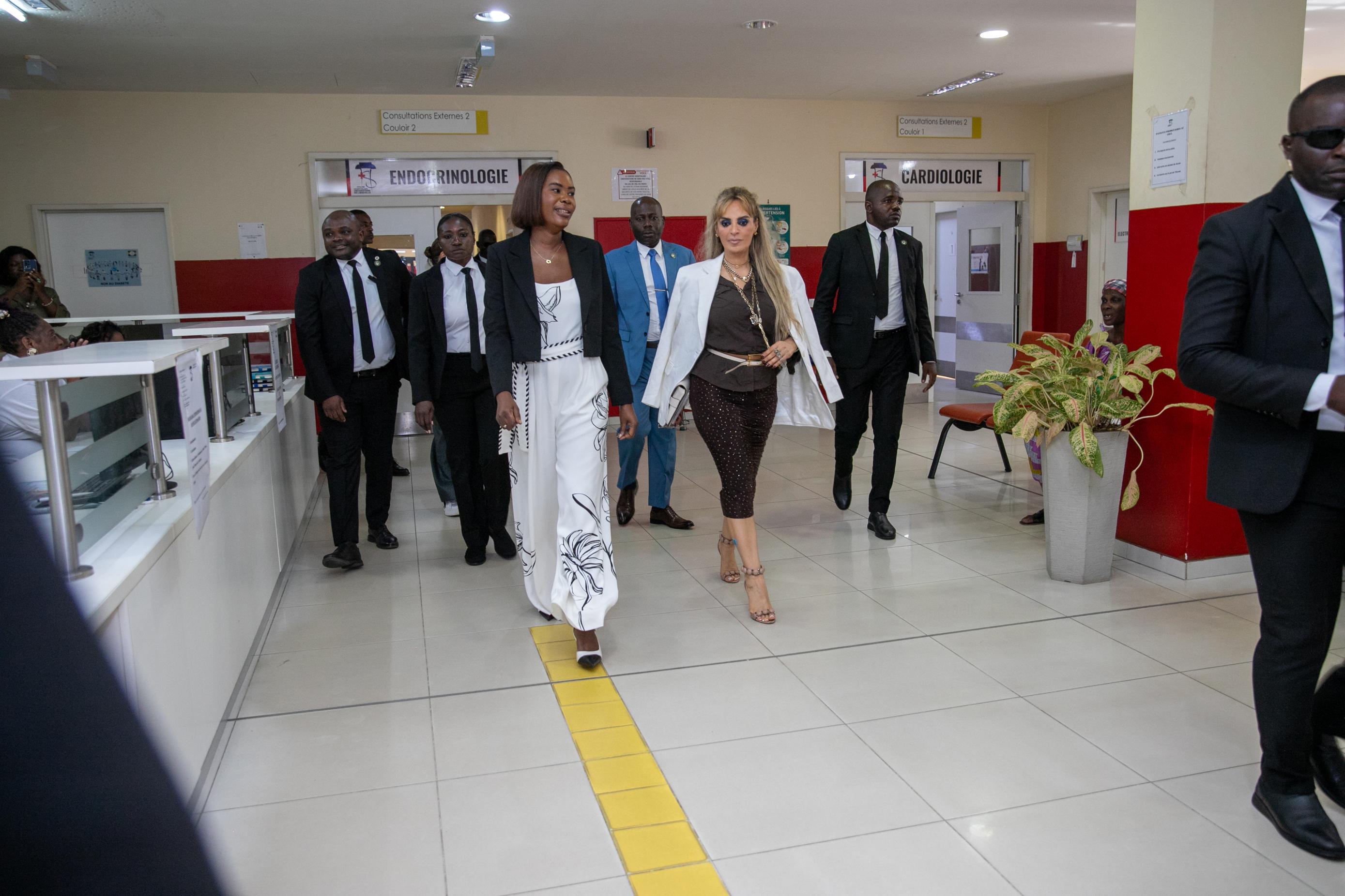Prof. Dr. Frank Stangenberg-Haverkamp, Chairman of Merck Foundation Board of Trustees, and Senator, Dr. Rasha Kelej, CEO of Merck Foundation & President of Merck Foundation First Ladies Initiative and H.E. Madam ZITA OLIGUI NGUEMA, First Lady of the Gabon