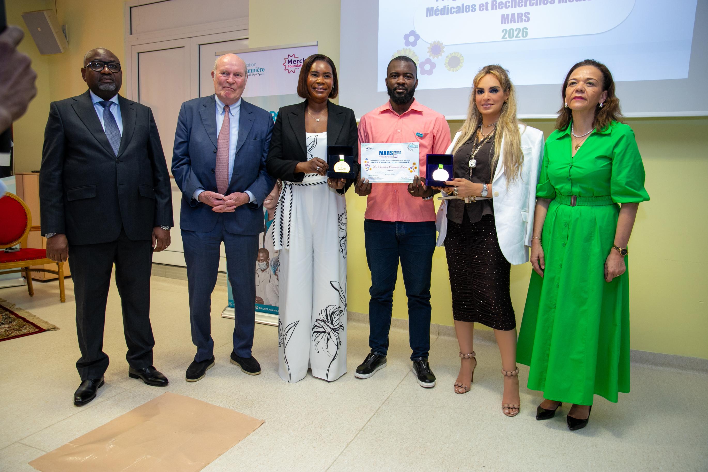 Prof. Dr. Frank Stangenberg-Haverkamp, Chairman of Merck Foundation Board of Trustees, and Senator, Dr. Rasha Kelej, CEO of Merck Foundation & President of Merck Foundation First Ladies Initiative and H.E. Madam ZITA OLIGUI NGUEMA, First Lady of the Gabon
