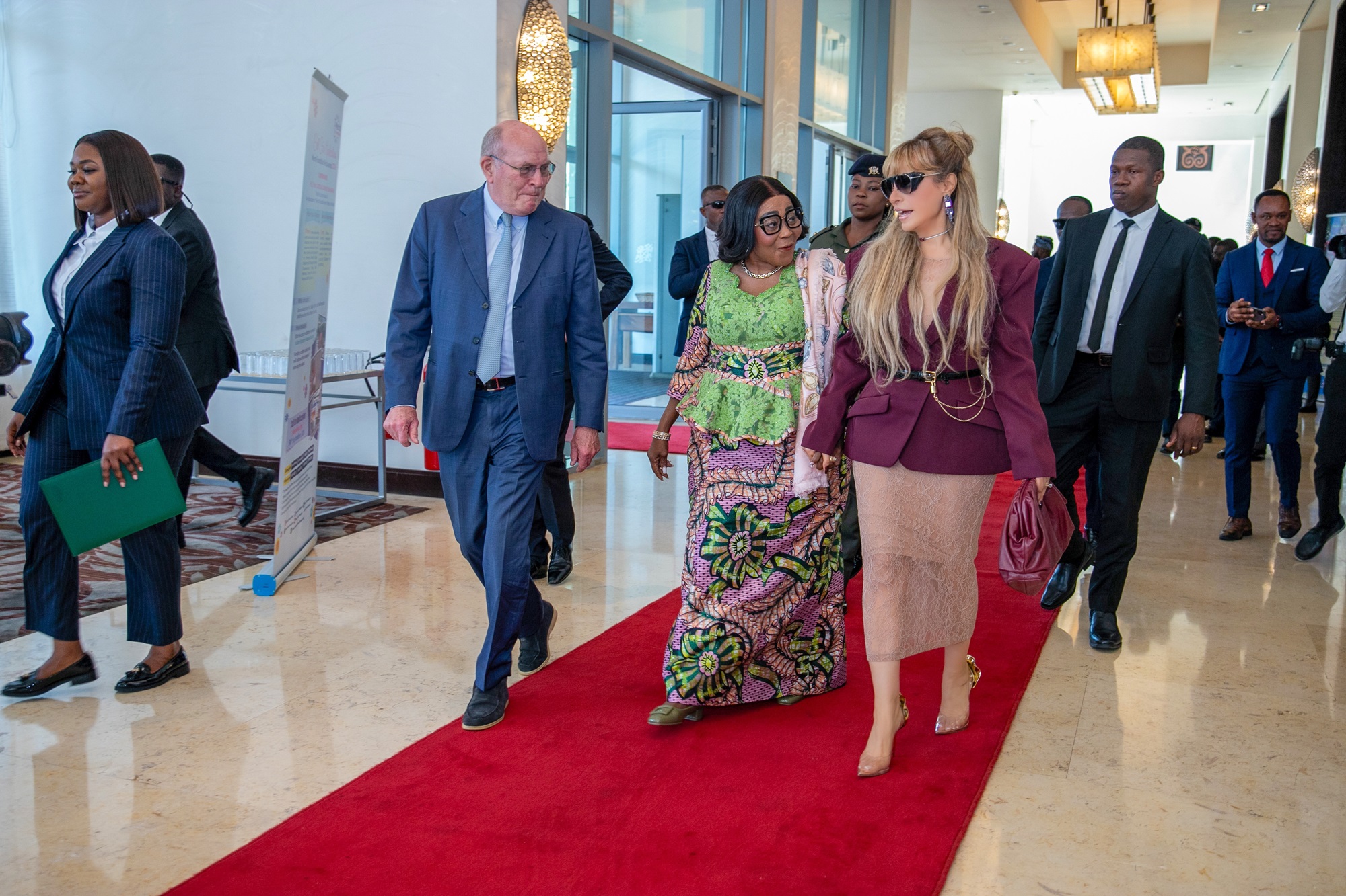 Chairman of the Merck Foundation Board of Trustees, Prof. Dr. Frank Stangenberg Haverkamp, Dr. Rasha Kelej, CEO of Merck Foundation along with the First Lady of Ghana