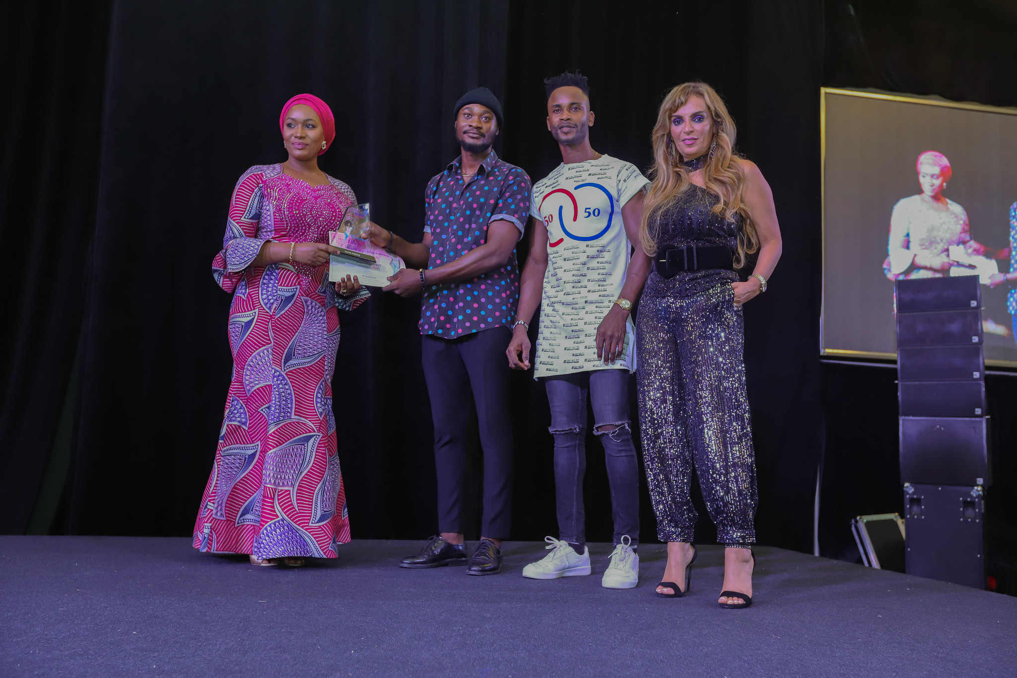 MMTM Fashion award winner Ghana presenting their innovative designs to deliver a strong and influential messages to empower infertile women and say ?No to Infertility Stigma? during Merck Africa Asia Luminary 2019, Accra Ghana