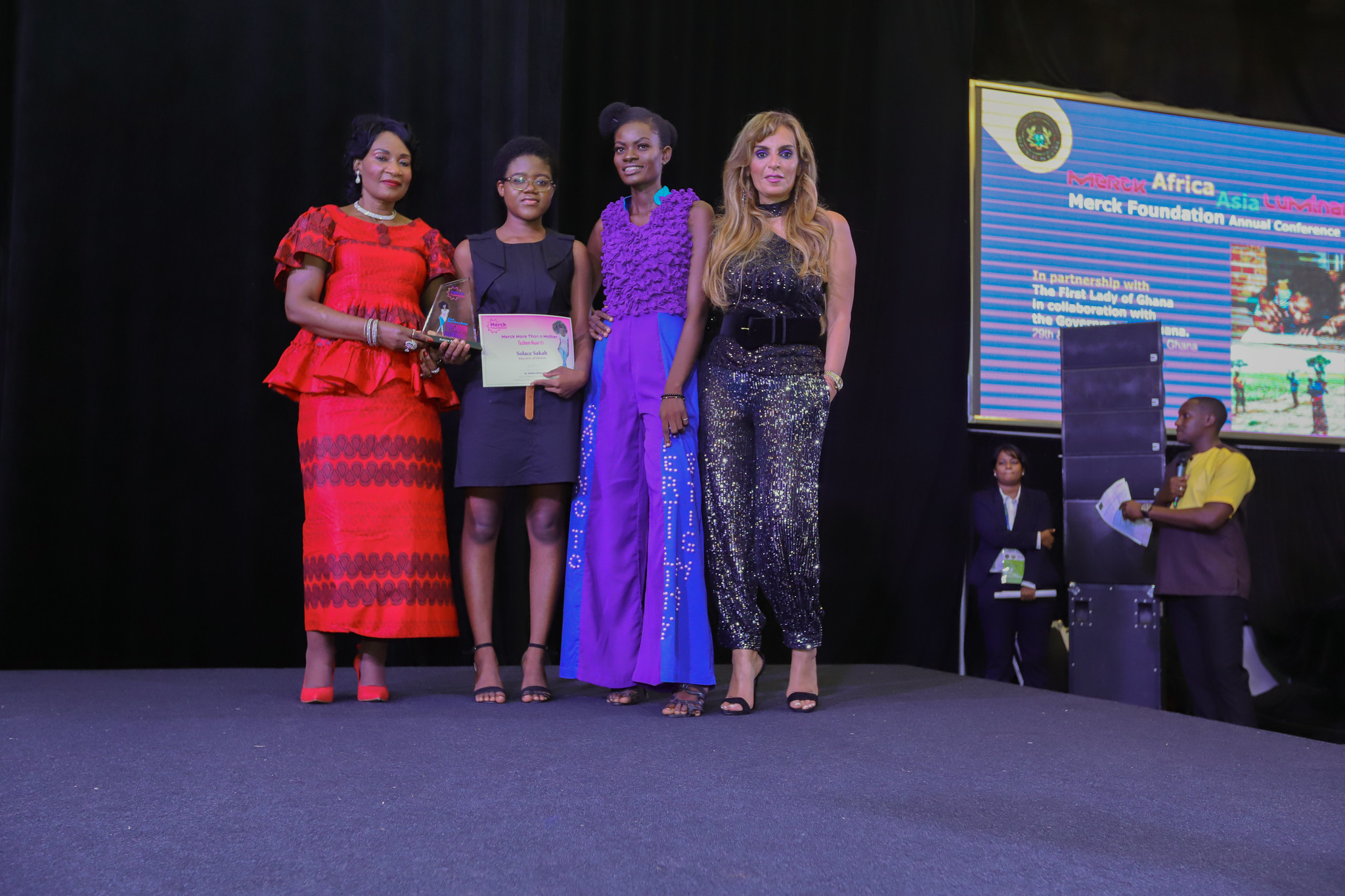 MMTM Fashion award winner Ghana presenting their innovative designs to deliver a strong and influential messages to empower infertile women and say ?No to Infertility Stigma? during Merck Africa Asia Luminary 2019, Accra Ghana