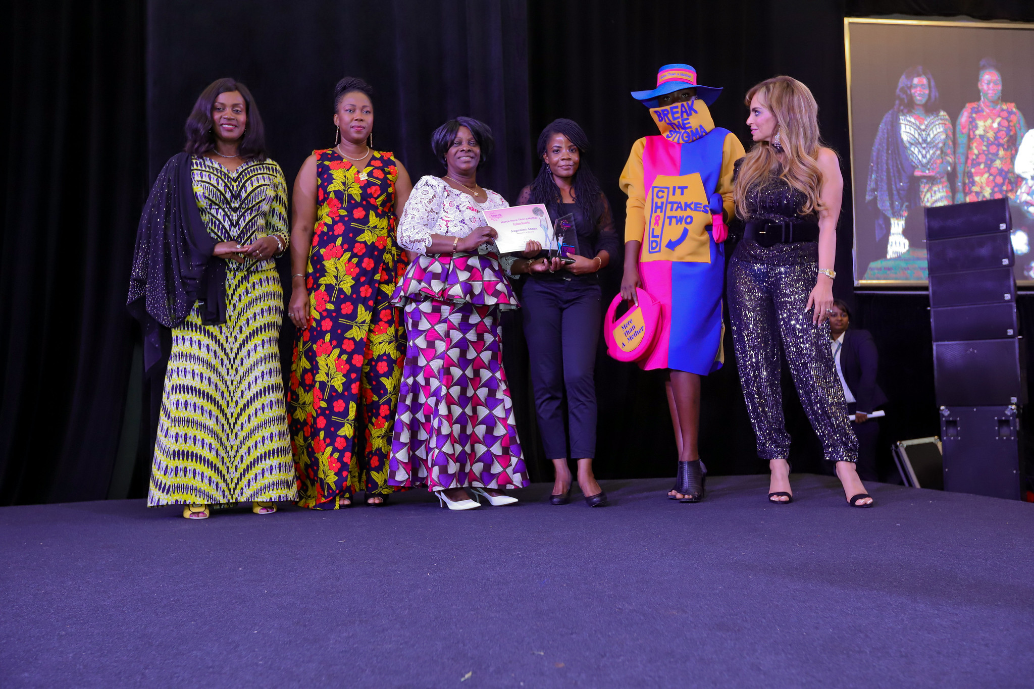 MMTM Fashion award winner Ghana presenting their innovative designs to deliver a strong and influential messages to empower infertile women and say ?No to Infertility Stigma? during Merck Africa Asia Luminary 2019, Accra Ghana