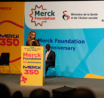 Dr. Rasha Kelej, CEO Merck Foundation gives her speech during Merck Africa Asia Luminary?