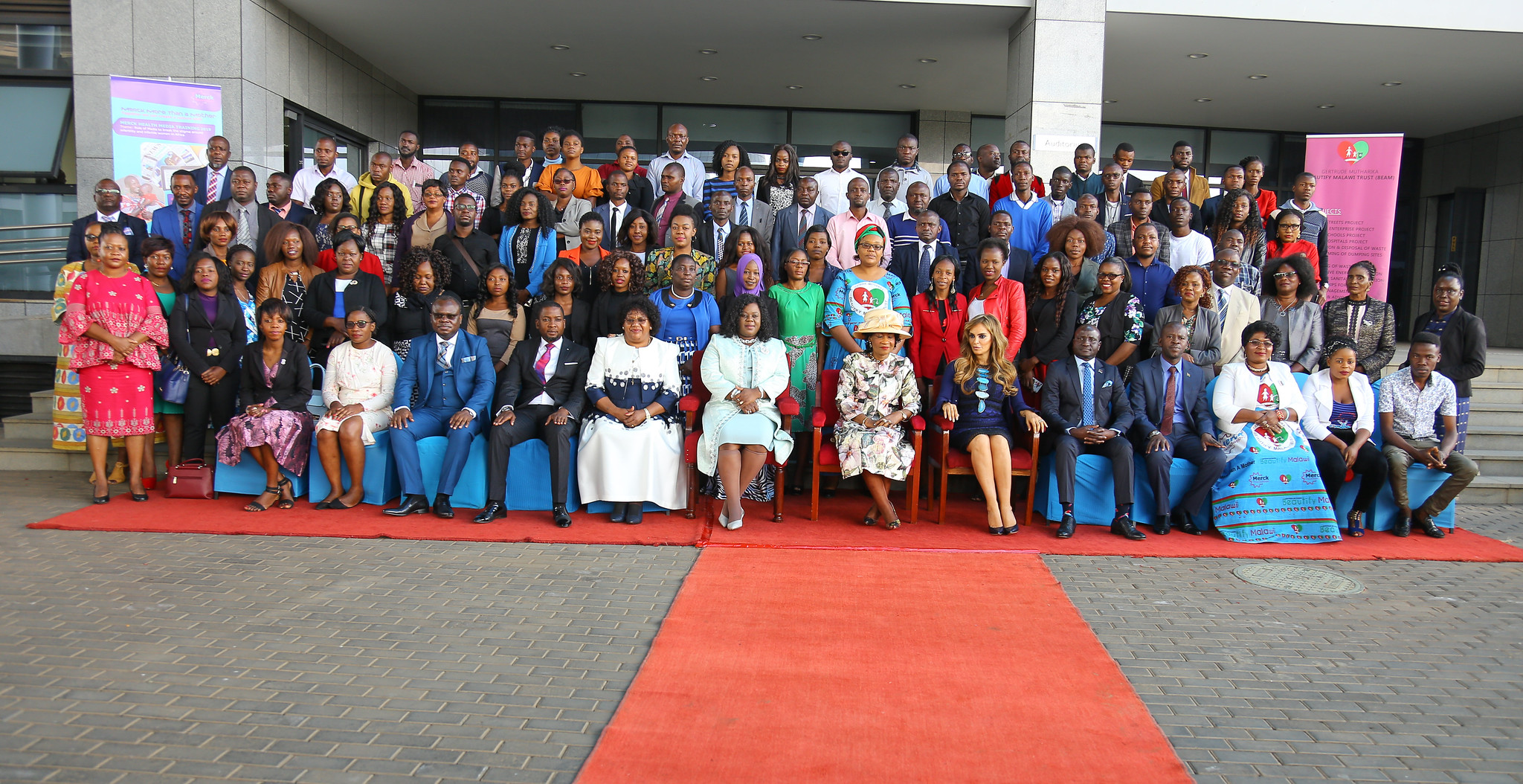 Dr. Rasha Kelej, CEO Merck Foundation with The First Lady of Malawi, H.E. PROF. GERTRUDE MUTHARIKA Launch the First Health Media Training in Malawi to break Infertility Stigma.