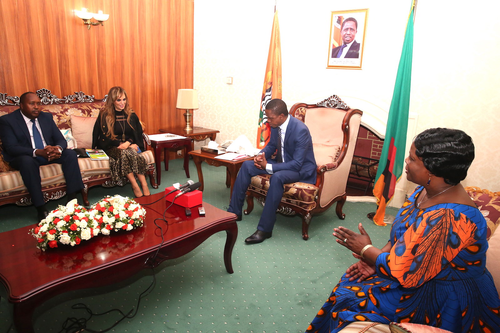 Dr. Rasha Kelej, CEO of Merck Foundation and President, Merck More Than a Mother presenting the award to The First Lady of Zambia, H.E. ESTHER LUNGU for acknowledge her efforts as 'Merck More than a Mother' Ambassador