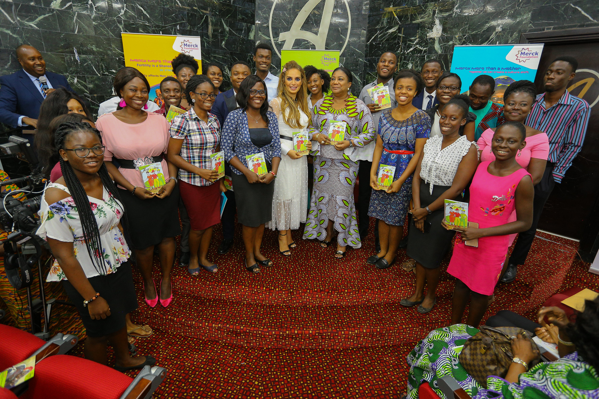 Dr. Rasha Kelej, CEO of Merck Foundation and President with H.E. REBECCA AKUFO-ADDO, The First Lady of Ghana during the book launch in Ghana. 