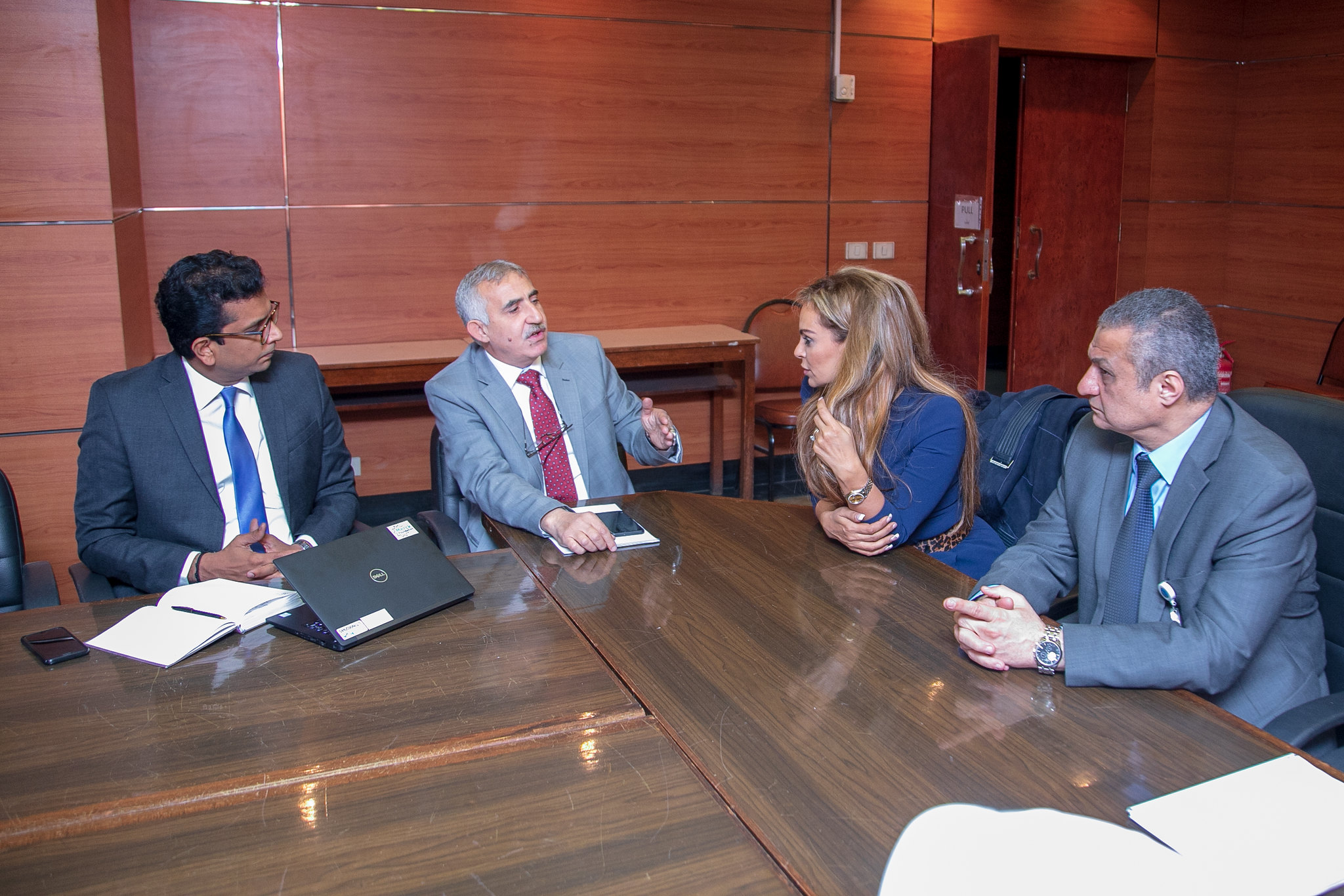 Dr. Rasha Kelej, CEO of Merck Foundation entering the National Cancer Institute along with alumni students from Ghana, Namibia, Liberia and Rwanda, registered with the Master Degree program in Medical Oncology under Merck Cancer Access Program