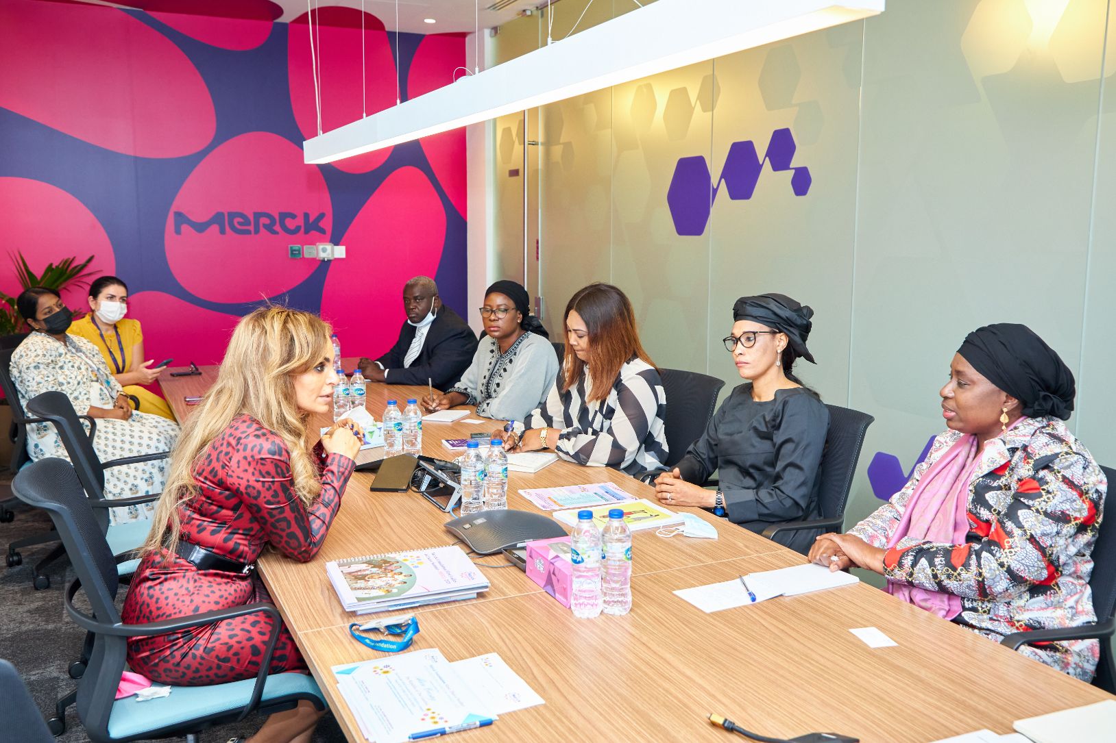 Senator, Dr. Rasha Kelej, CEO of Merck Foundation with H.E. Mrs. FATOUMATTA BAH-BARROW, The Gambia First Lady at Merck Foundation Office to discuss Merck Foundation programs and our long-term partnership to build healthcare capacity, break infertility sti