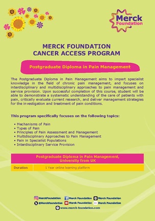 Postgraduate Diploma in Pain Management | MF Cancer Access Program