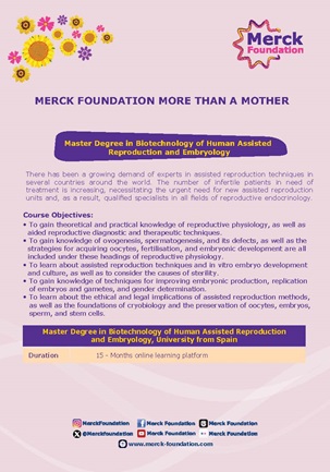 Master Degree in Biotechnology of Human Assisted Reproduction and Embryology | MF More Than a Mother Program