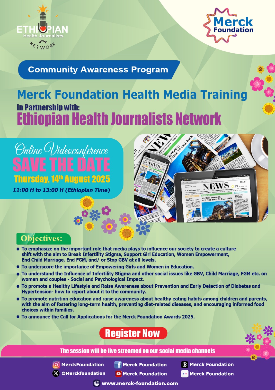 Save the Date - Merck Foundation Health Media Training | Ethiopia