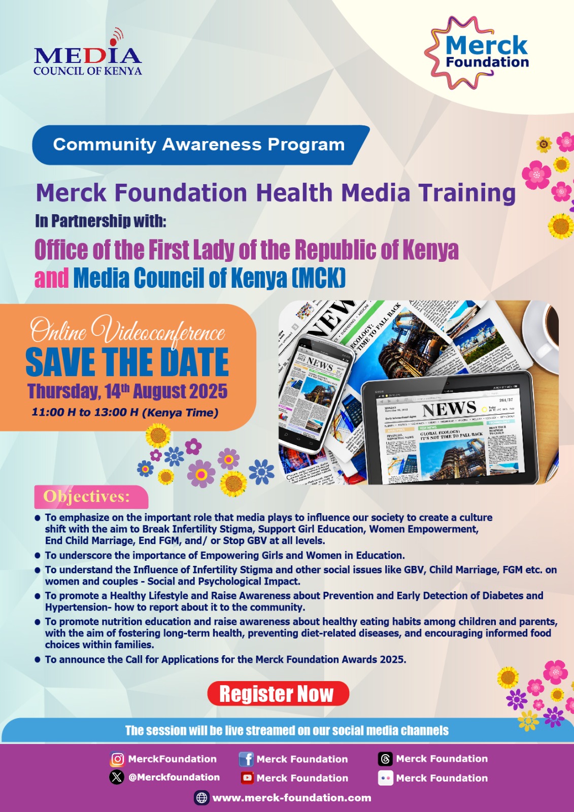 Save the Date - Merck Foundation Health Media Training | Kenya