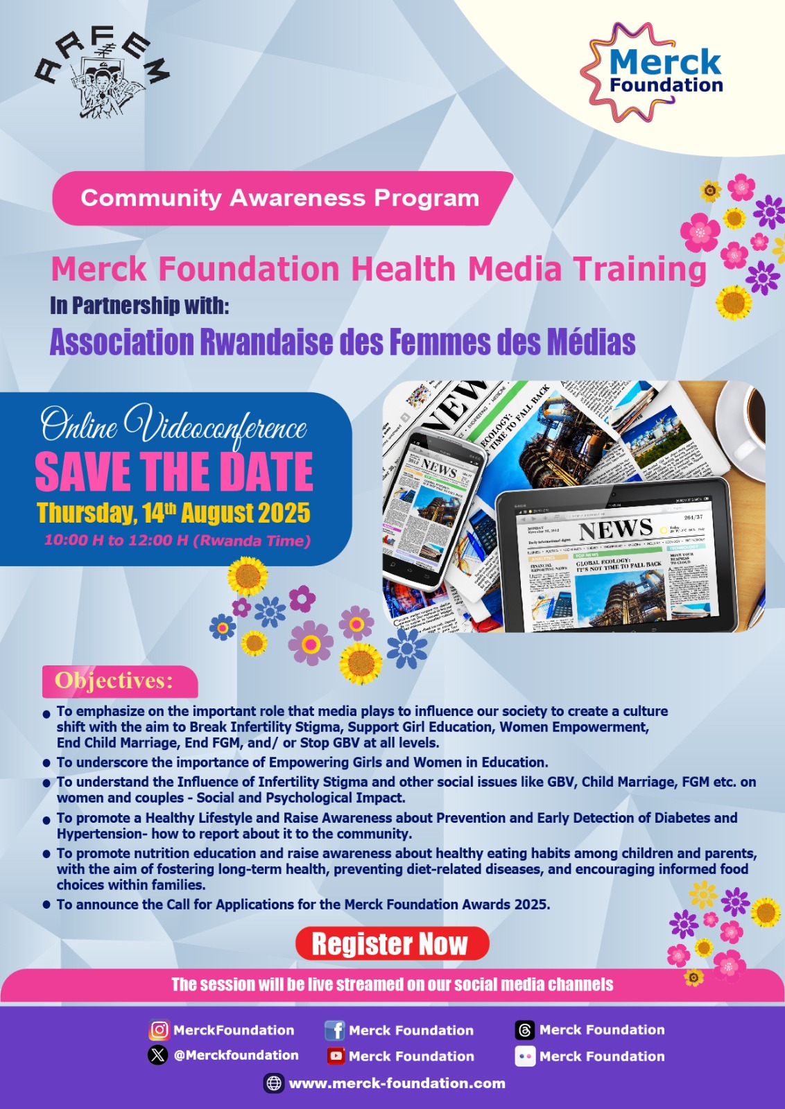 Save the Date - Merck Foundation Health Media Training | Rwanda