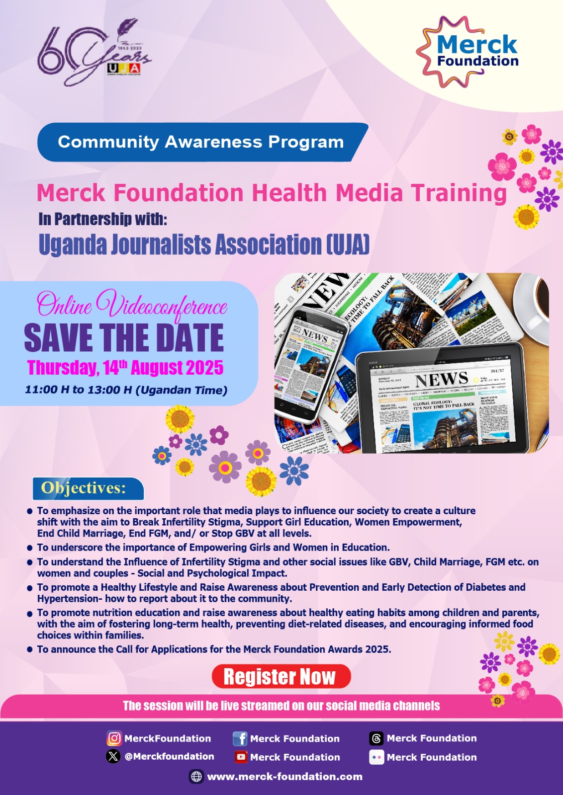 Save the Date - Merck Foundation Health Media Training | Uganda